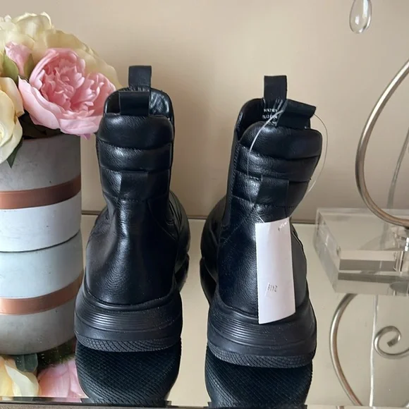 New Saint G Black Leather Heather Bootie - Picture 3 of 8